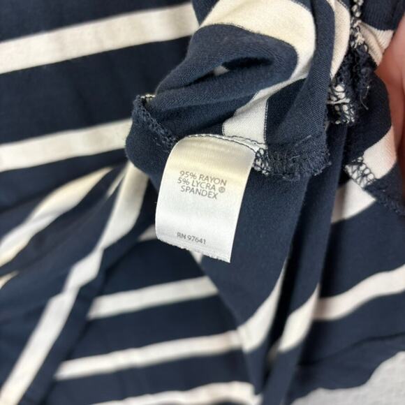 J Jill Tunic XLP Blue Beachy Nautical Striped Layering Tank Flowy Stretch Casual - Picture 6 of 9